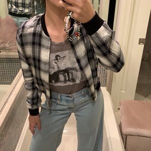 FURTHER REDUCED Plaid Bomber Jacket